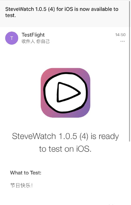 SteveWatch 1.0.5 (4) is ready to test on iOS.HomePage 更新海报动画，现在稍微好看了点